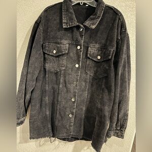 Women's Oversized Black Corduroy Jacket